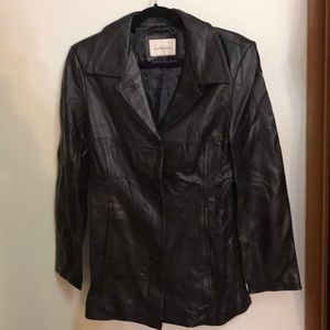Black leather jacket